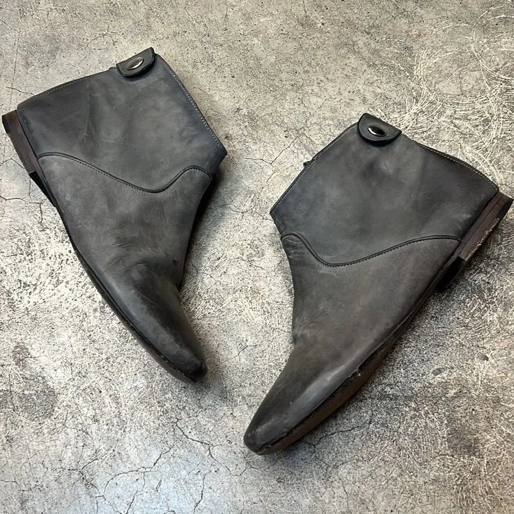 * Alberto Fermani charcoal leather ankle boots